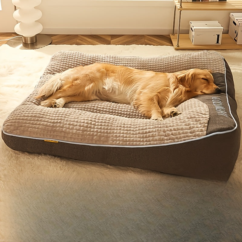 Thickened Dog Bed in Grey, Washable Non-Removable Pet Sleeping Bed for Cats and Small to Large Dogs, Four Sizes for Cozy Fall and Winter Rest