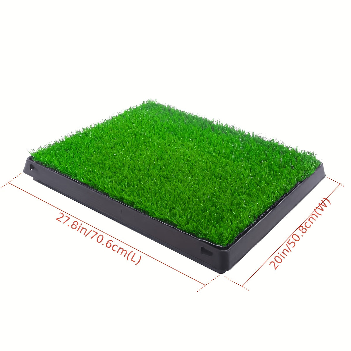Dog Grass Pad with Tray 27.8 x 20 Inch, Three-Layer Washable Indoor Potty with 3 Replacement Turf Pads for Small and Medium Dogs, Apartments and Balconies