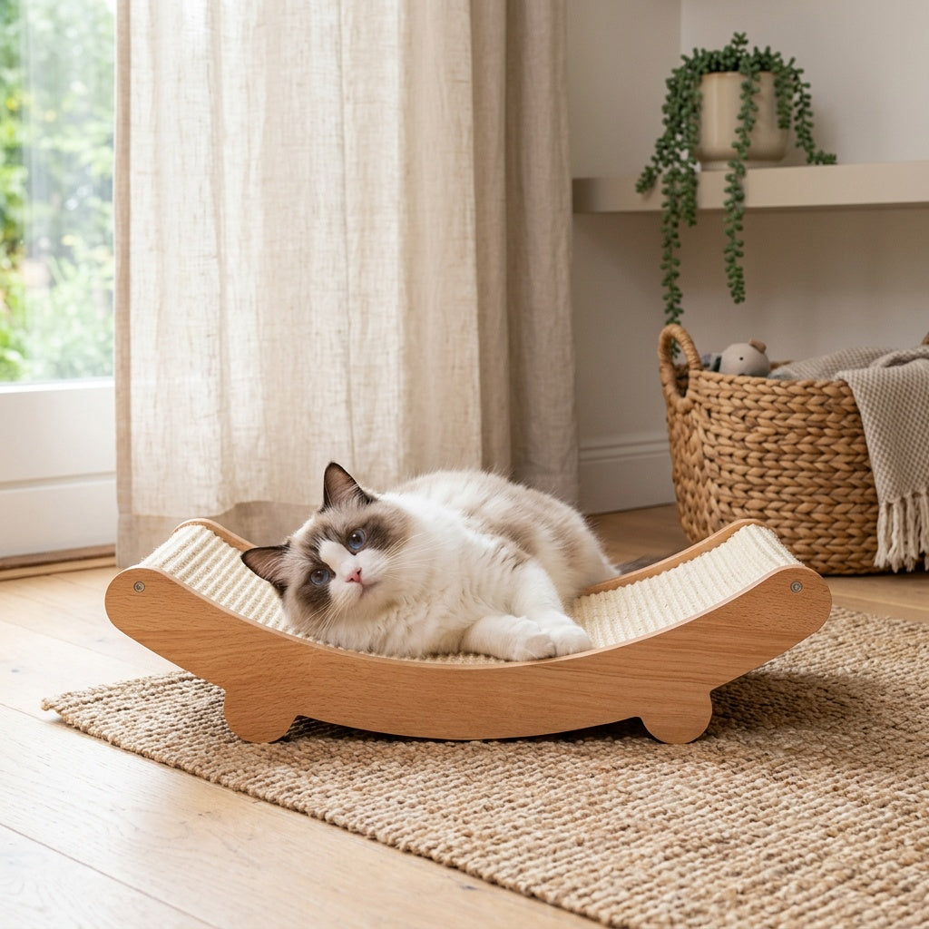 Cat Scratch Board Sofa for Indoor Cats, Integrated Scratching Pad for Everyday Claw Care and Furniture-Friendly Routines, Large or Small