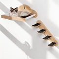 Pine Wood Cat Wall Shelves with Hammock or 4-Piece Set Options, Wall-Mounted Climbing and Resting Furniture for Indoor Cat Spaces