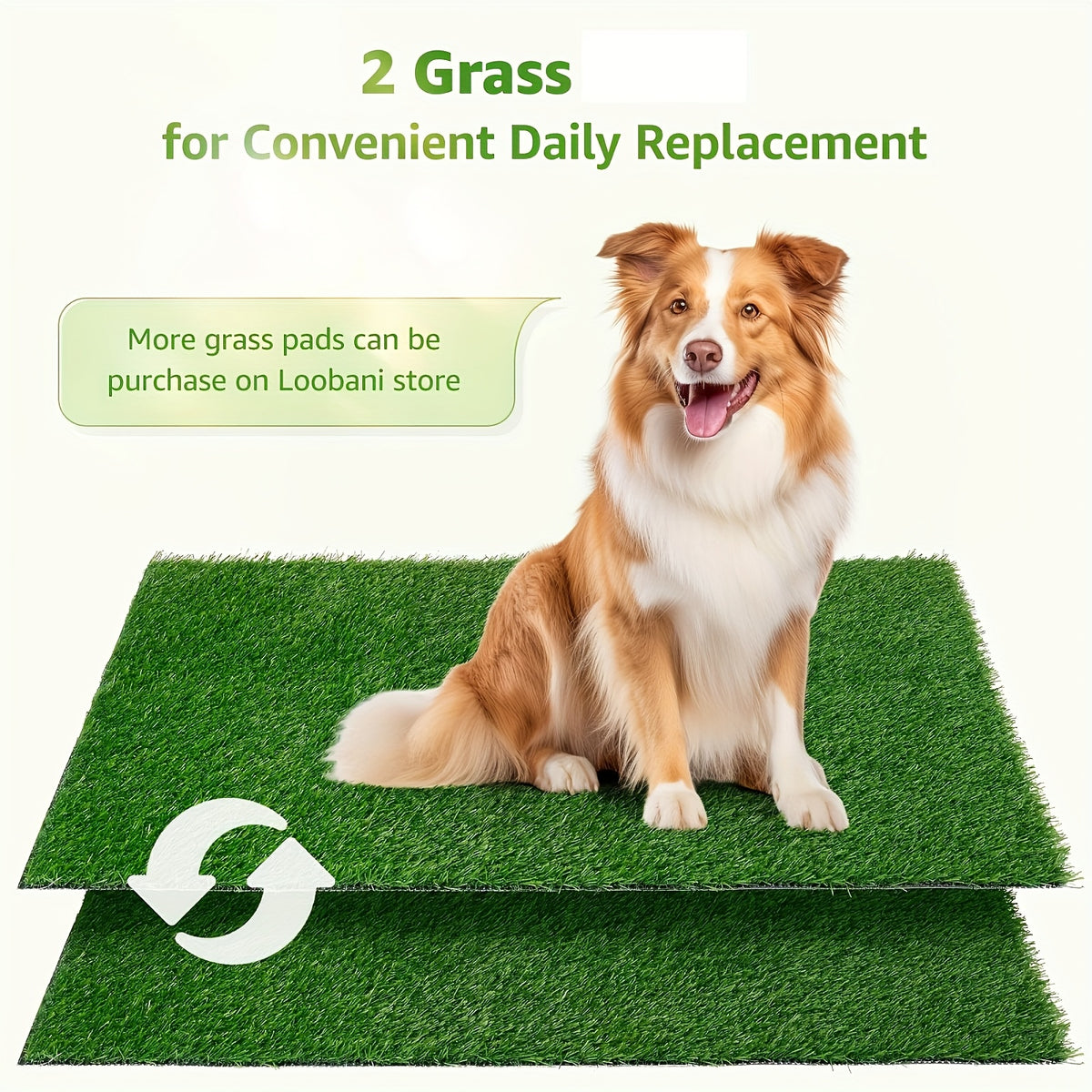 Portable Dog Grass Potty 20 x 16 Inch, Washable 3-Layer Puppy Training Toilet with Drainage Tray and Two Turf Mats for Apartments, Balconies and Travel