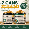 Cat Hairball Treats with Fiber and Fish Oil, Dual-Texture Crunchy and Creamy Cat Snacks for Indoor Cats, Chicken Flavor and Multipack Options
