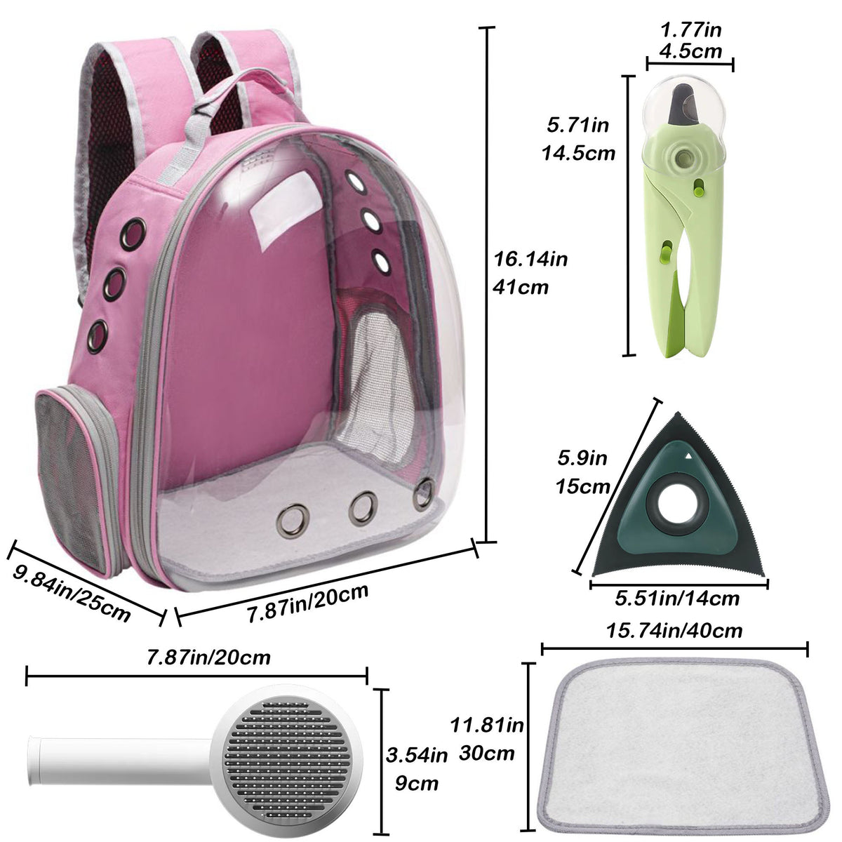 Ventilated Cat Backpack Carrier, Space Capsule Pet Travel Bag for Cats and Puppies, White or Peach One-Size Design for Outdoor Outings