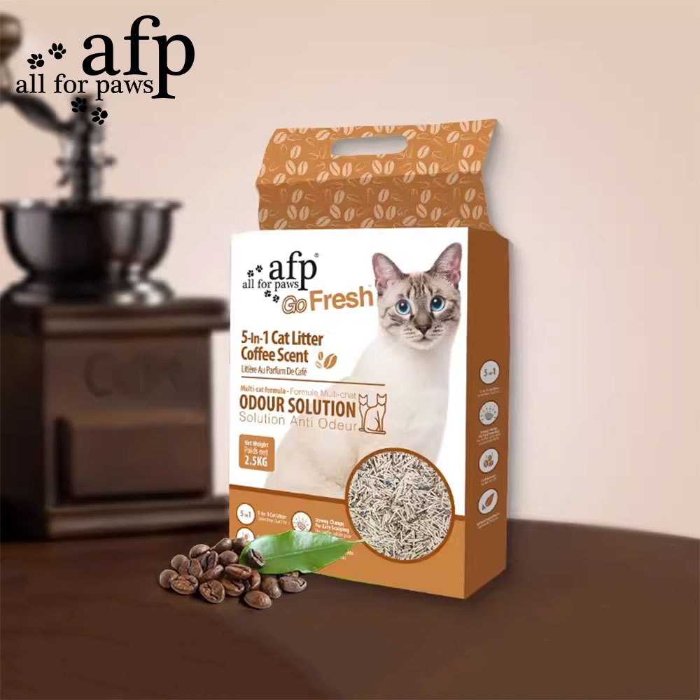 Coffee Scented Tofu Cat Litter, 5.5L Per Pack with Low-Dust Quick-Clumping Formula for Indoor Litter Box Care, Available in 2, 4 or 6 Packs