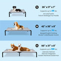Outdoor Dog Cot with Textilene Mesh, Elevated Pet Bed in 26, 42 and 60 Inch Sizes with Iron Frame and Non-Slip Feet for Patio and Camping