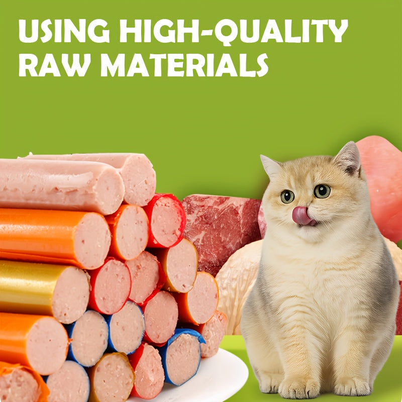 Cat Sausage Treats, Soft Snack Sticks in 16 or 32 Count Packs for Training Rewards and Bonding, Plus Chicken Duck Beef Fish Mixed Flavor Option