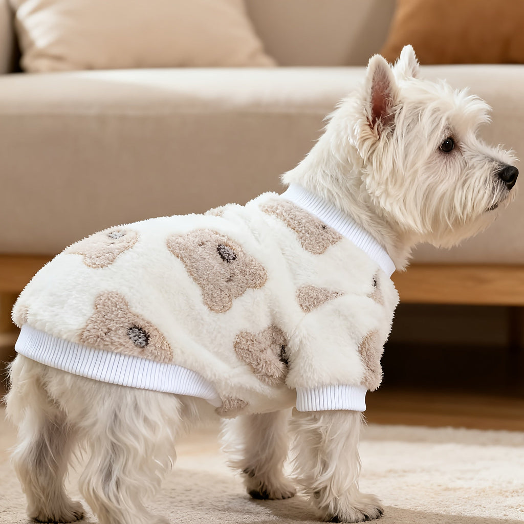 Dog Sweater Hoodie for Small Medium Dogs, Soft Warm Puppy Outfit for Autumn Winter Cold Weather, Cozy Green Pet Clothes for Chihuahua Schnauzer Teddy Bear Dogs, Bear Head and Leopard Print Styles