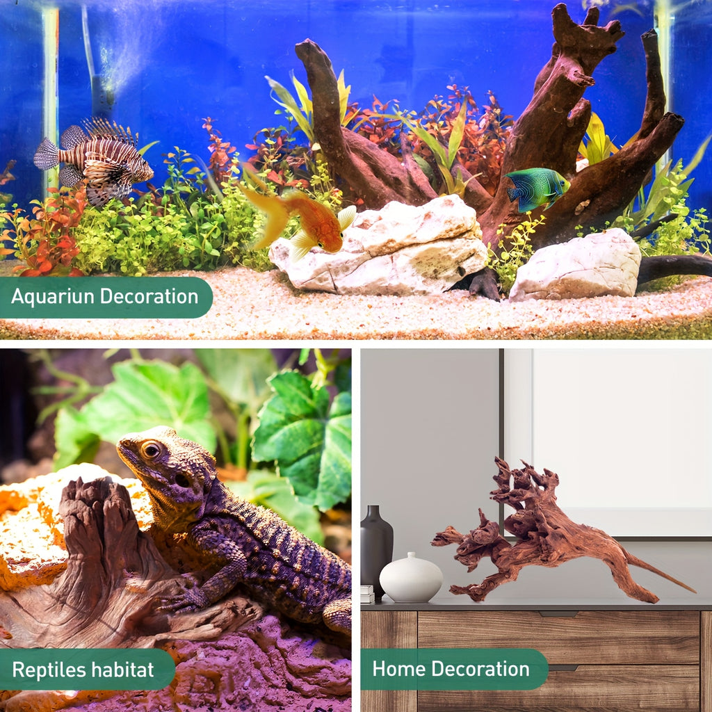 Aquarium Driftwood Set of 3, Natural Large Wood Pieces for Fish Tank Aquascaping, Shrimp Habitat Layouts and Reptile Enclosure Decor
