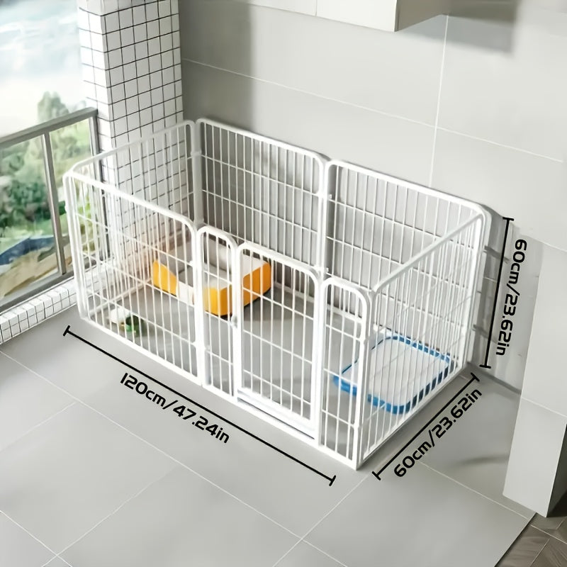 Stainless Steel Dog Playpen for Indoor Rest, Play and Potty Training, Flexible Pet Enclosure for Small and Medium Dogs in Black or White for Home Routines