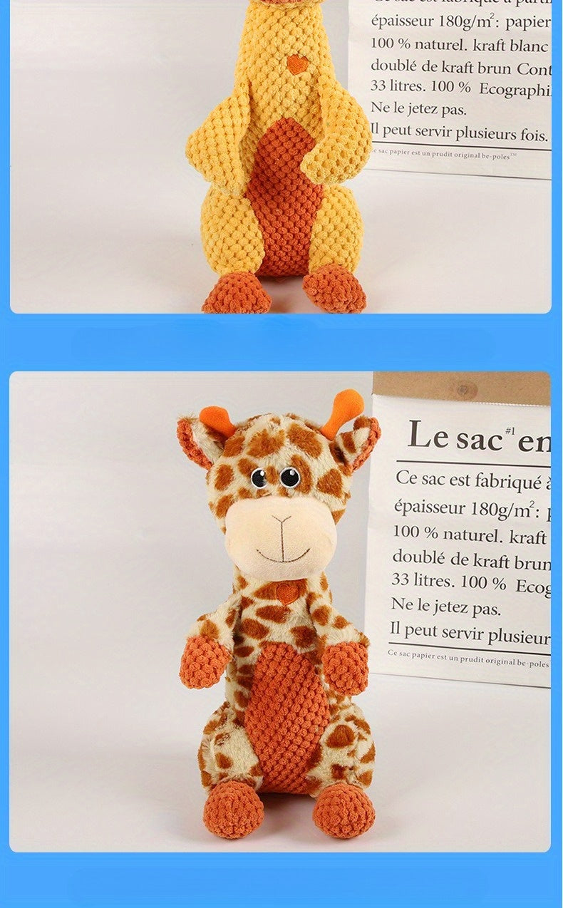 Squeaky Dog Toy with Plush Animal Design for Interactive Tug and Supervised Play, Sweet Heart Duck, Deer or Frog Pet Gift Options