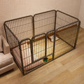 Indoor Dog Enclosure with Flexible Layout for Rest, Play and Potty Areas, Stainless Steel Pet Pen in Black or White for Small and Medium Dogs