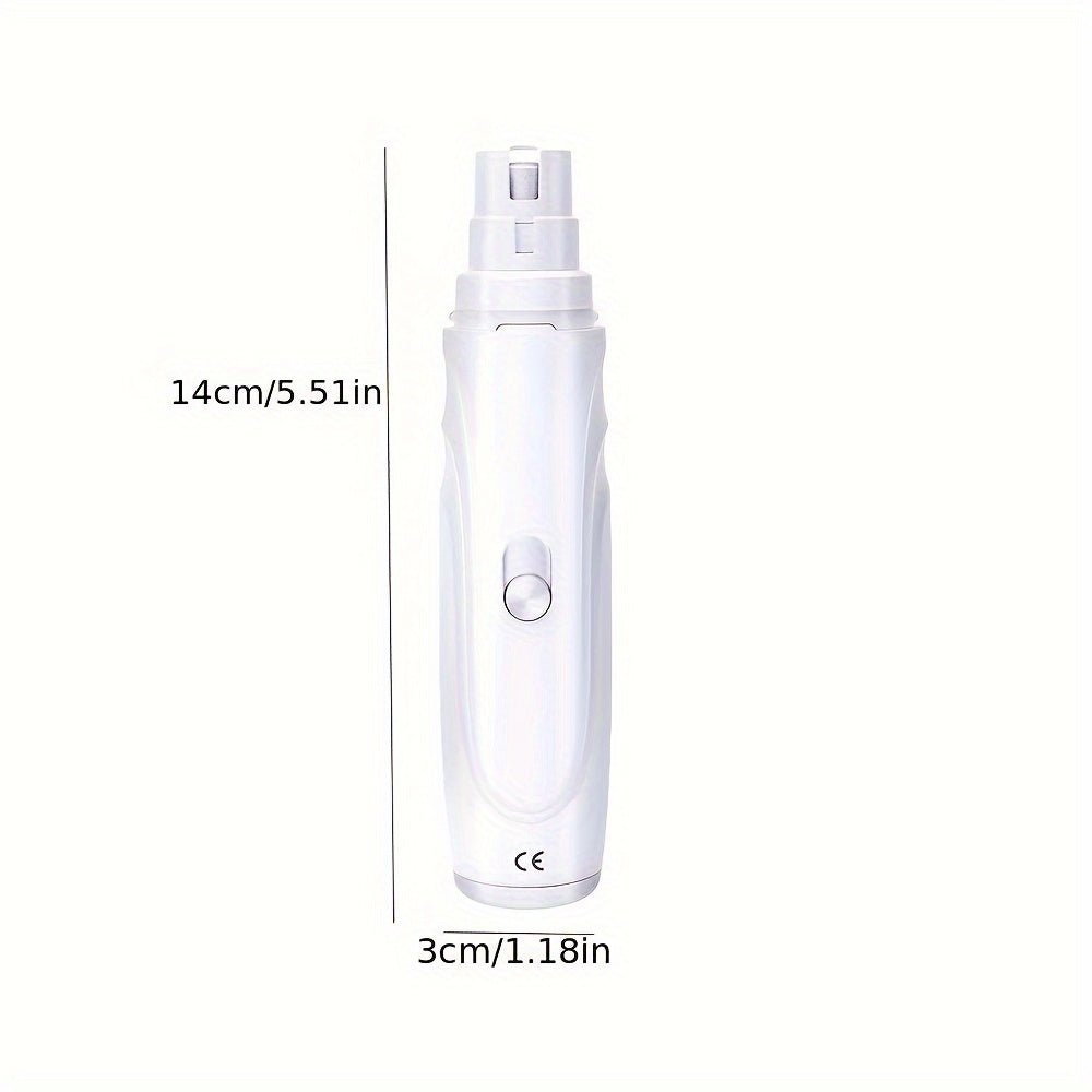 Electric Dog Nail Grinder and Trimmer, Lightweight White 2-Speed Pet Nail File with 5000 and 7500 RPM Settings for Puppy and Dog Paw Grooming