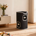 Cat Tree with Three-Layer Foldable Tower, Indoor Cat Condo with Cozy Top Bed, Hanging Ball Toys and Scratch-Resistant Surface for Small Spaces