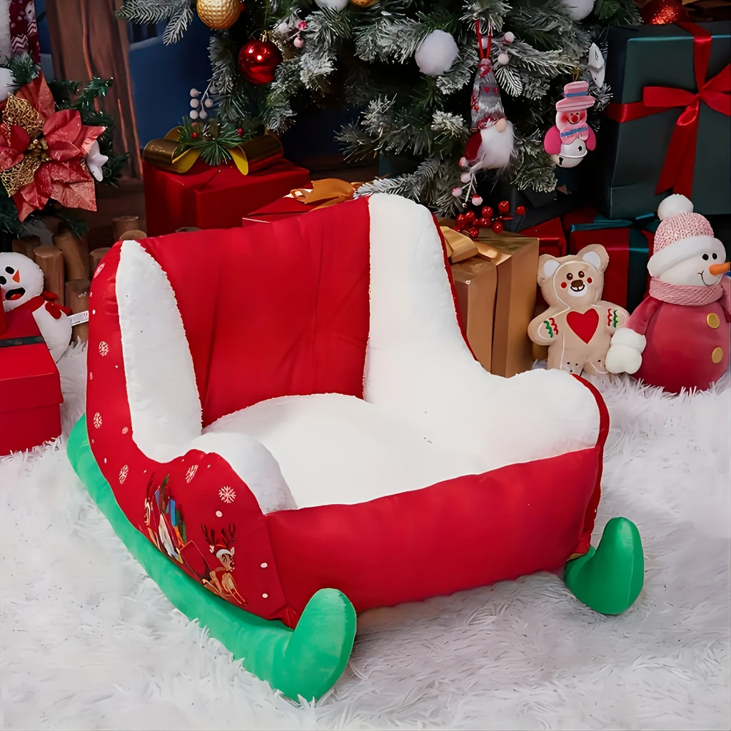 Christmas Pet Bed with Sled Nest or Separate Mat Options, Soft Holiday Sleeping Spot for Small to Medium Dogs and Cats, Festive Pet Lover Gift