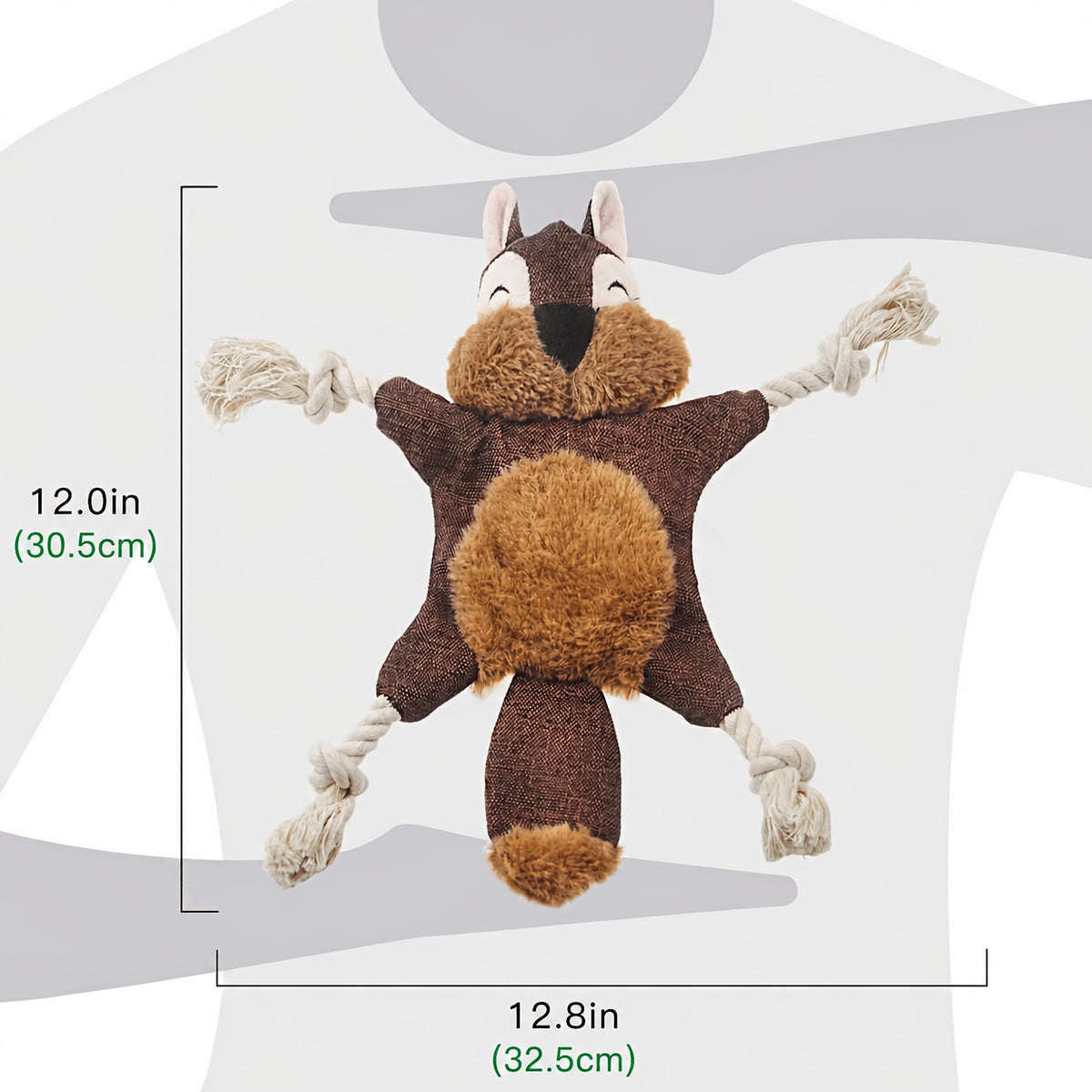 Squeaky Crinkle Dog Toys, No-Stuffing Plush Animal Toys in Brown Squirrel Single or 5-Pack Options for Supervised Puppy Fetch and Indoor Play