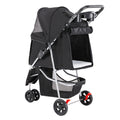 3-in-1 Pet Stroller in Black for Small and Medium Dogs and Cats, Lightweight Foldable Pushchair with Storage Basket and Cup Holder for Walks and Vet Visits