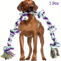 Dog Rope Toy with 6 Knots for Medium and Large Dogs, Colorful Twisted Rope Chew Toy for Supervised Tug of War, Fetch and Interactive Play