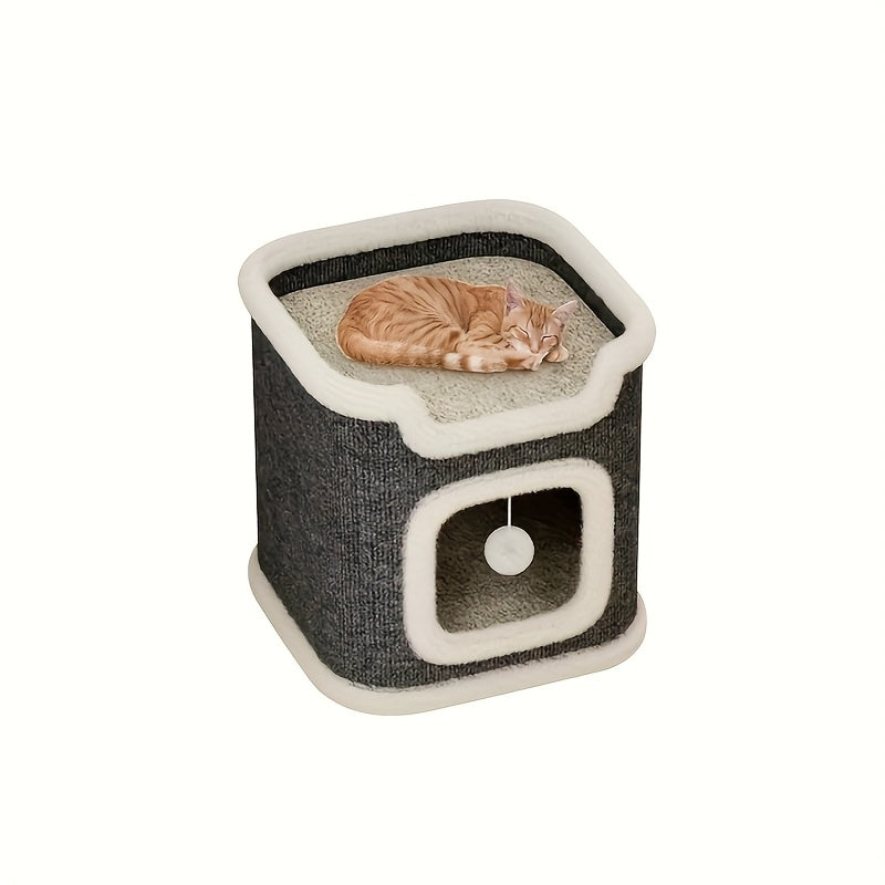 Small Cat Tree with Sisal Scratching Post and Cozy Condo Nest, Multi-Tier Indoor Cat Tower in 23 or 23.62 Inch Options for Kittens and Cats