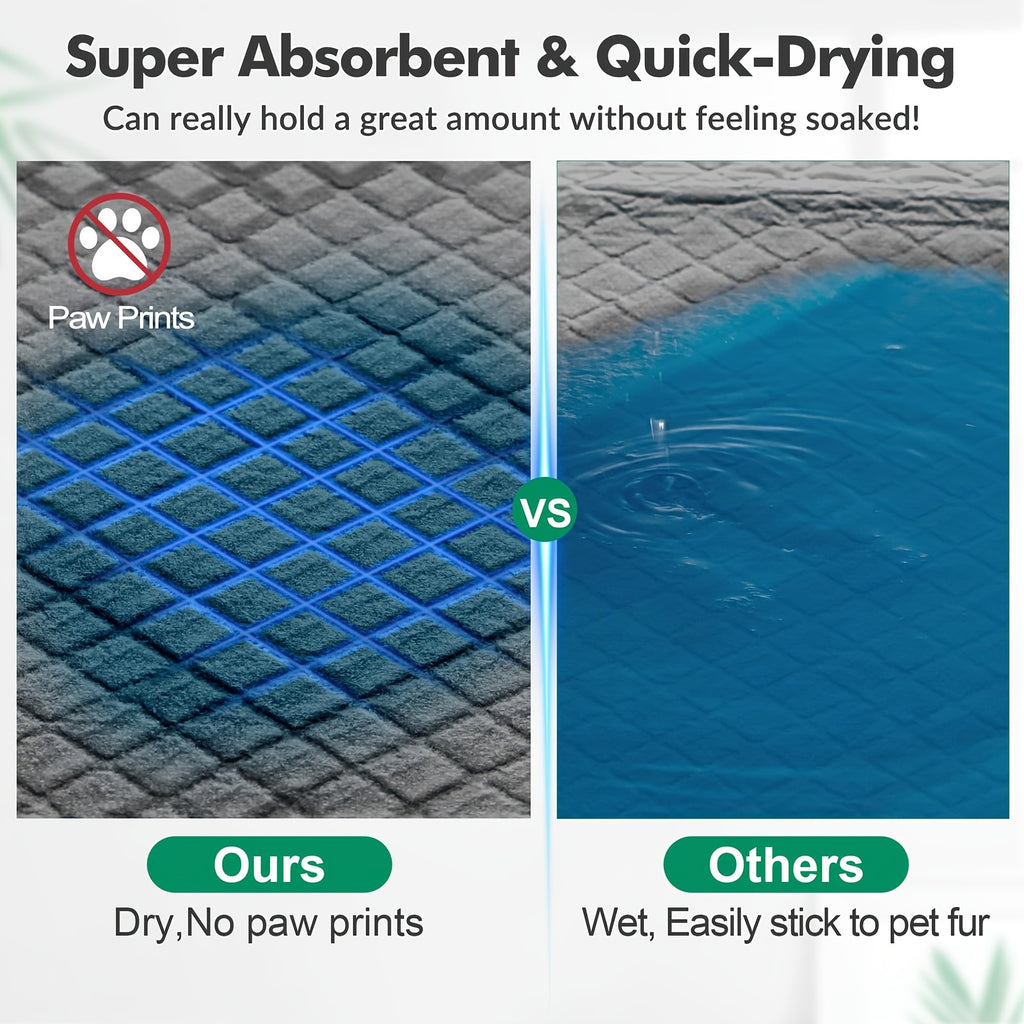XXL Charcoal Puppy Pads 40 Count, 32 x 48 or 32 x 56 Inch Absorbent Dog Pee Pads with Odor Control, PE Backing and Grip Tabs