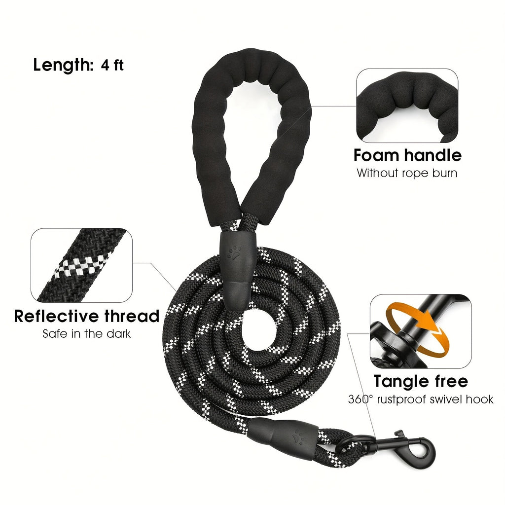 Dog Harness Set 3-in-1 with Reflective Walking Vest, Leash and Poop Bag Holder, Everyday Outdoor Walking Gear in Seven Colors with S to XL Size Options