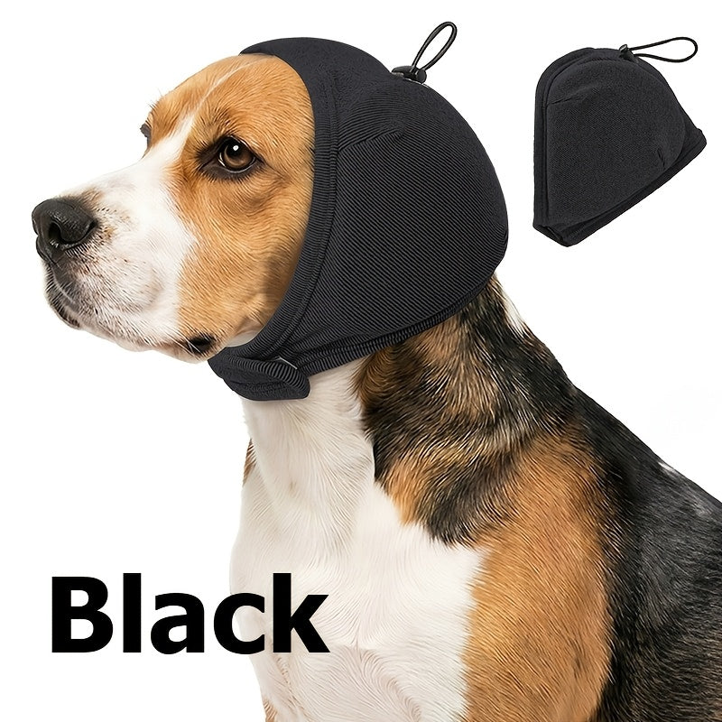 Dog Grooming Hood with Foam Pad, Adjustable Head Wrap for Supervised Bathing and Grooming Routines, Brown Dark Gray or Crimson in S M L