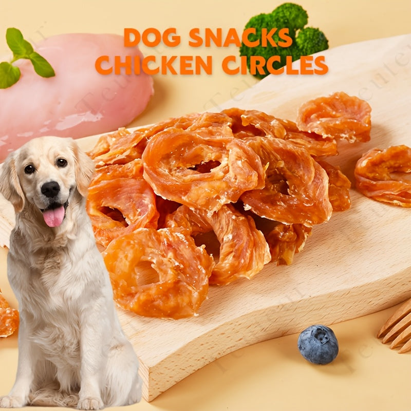Chicken Jerky Rings for Dogs, 120g Rawhide-Free Grain-Free Chicken Breast Dog Treats for Supervised Training Rewards and Everyday Chewy Snacks