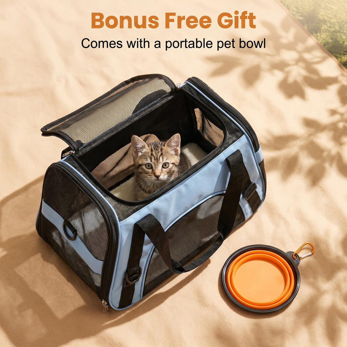 Pet Travel Carrier Bag in Pink or Blue, L Size Foldable Crossbody Carrying Bag for Cats and Dogs, Portable Companion for Supervised Everyday Outings