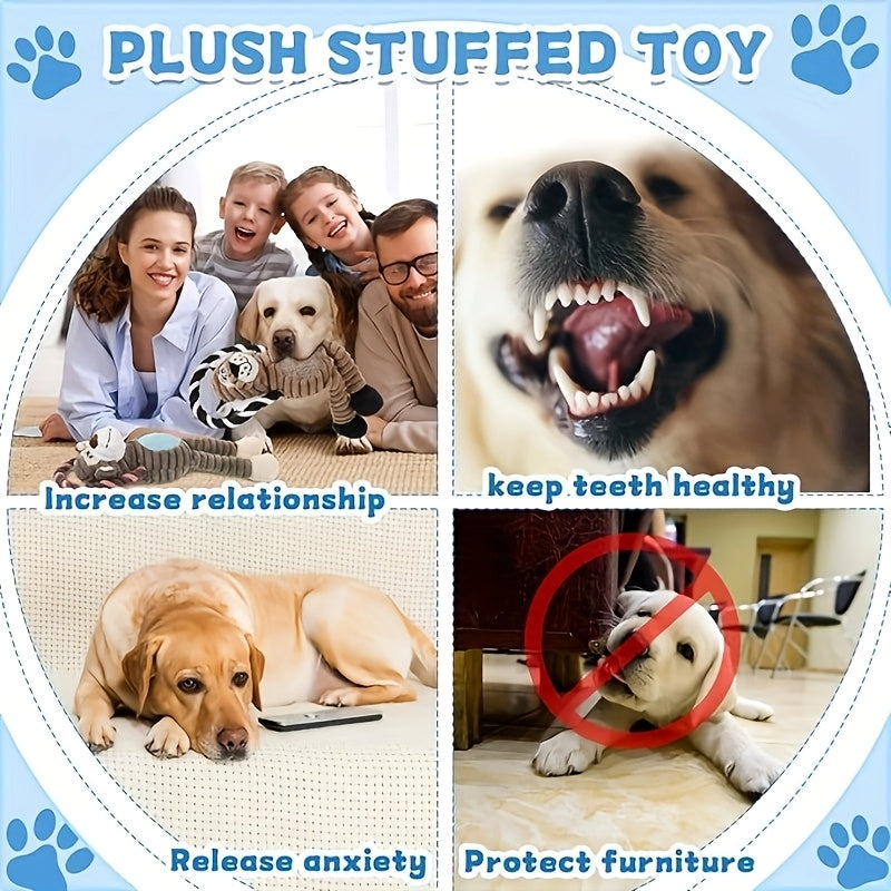 Squeaky Plush Dog Toy Assortment, 10-Piece or 4-Piece Random Animal Set for Supervised Gentle Chewing, Interactive Games and Puppy Playtime
