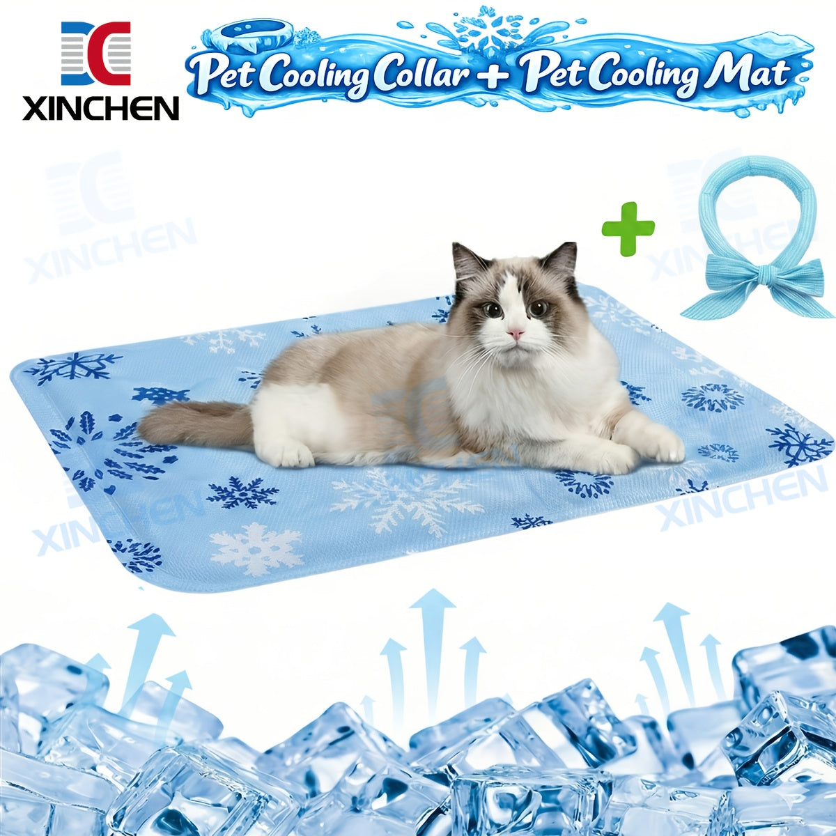 Gel Cooling Mat for Dogs and Cats, Water-Activated Reusable Pet Resting Pad in Two Sizes and Four Patterns for Indoor and Outdoor Summer Lounging