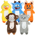 No Stuffing Squeaky Dog Toys 5 Pack, Soft Plush Fabric Toy Set for Small, Medium and Large Dogs, Interactive Supervised Play, Style B