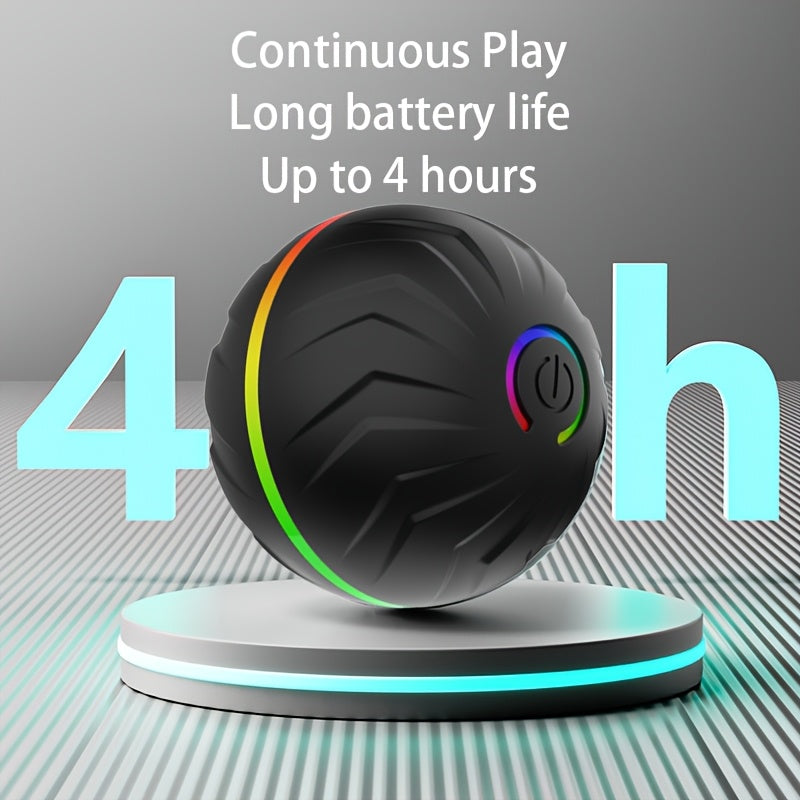 Automatic Jumping Dog Ball, Rechargeable Interactive Bouncing and Rolling Pet Toy for Supervised Chase Play, Single Ball in Eight Color Options
