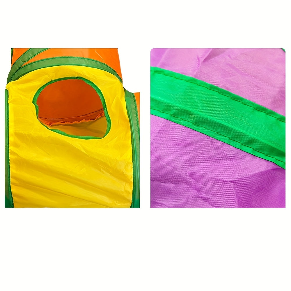 T-Shaped Cat Tunnel with Hanging Ball, Collapsible Polyester Play Tube with Multiple Entrances for Indoor Cat Hide-and-Seek and Daily Exploration