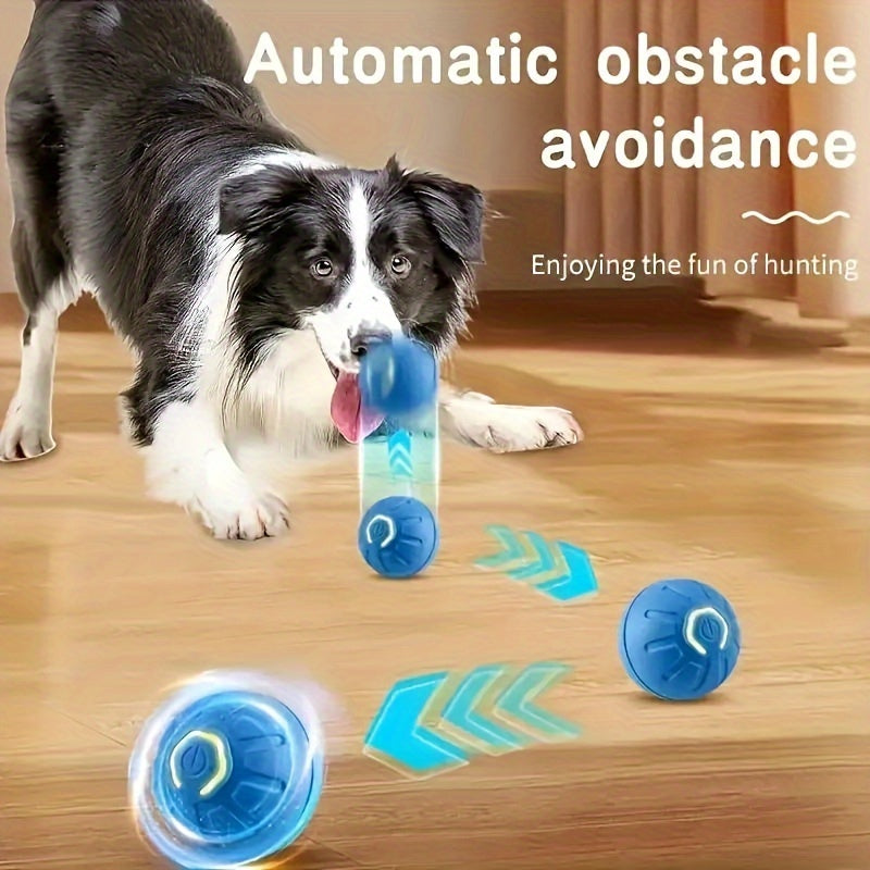 Motion Activated Dog Ball, USB Rechargeable Automatic Rolling Interactive Toy for Small and Medium Dogs, Blue or Orange for Supervised Chase Play