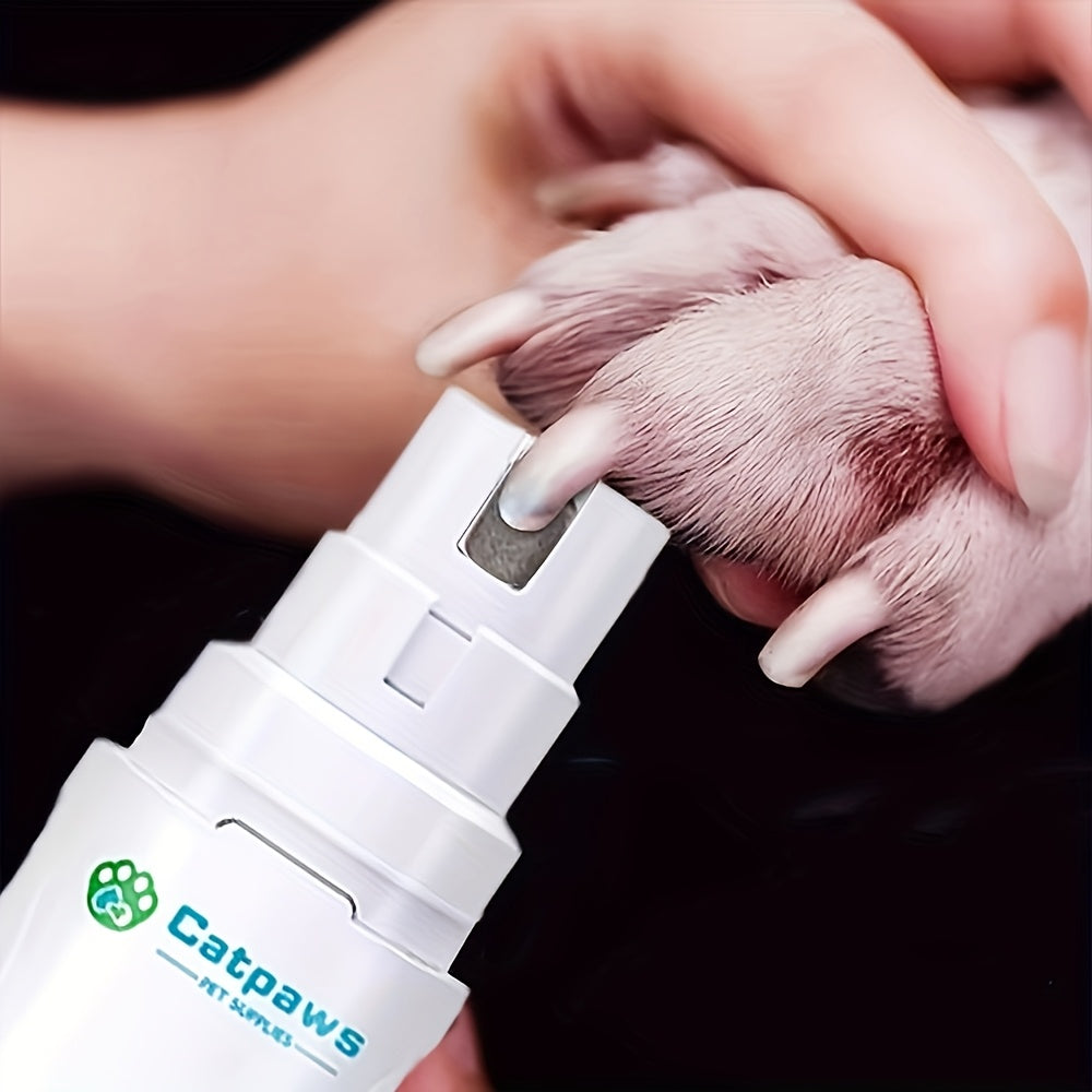Electric Pet Nail Grinder for Dogs and Cats, White Claw Filing Tool with Quiet Operation Listing for At-Home Paw Care, Battery Not Included