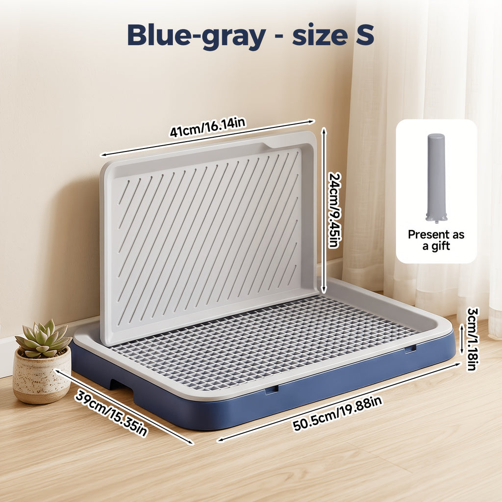 Indoor Dog Potty Tray with Removable Grating, Leak-Proof Dog Toilet for Puppy Training, High-Sided Non-Slip Base Easy to Clean, Potty Training Tray with Stand for Small and Medium Dogs, Apartment Use