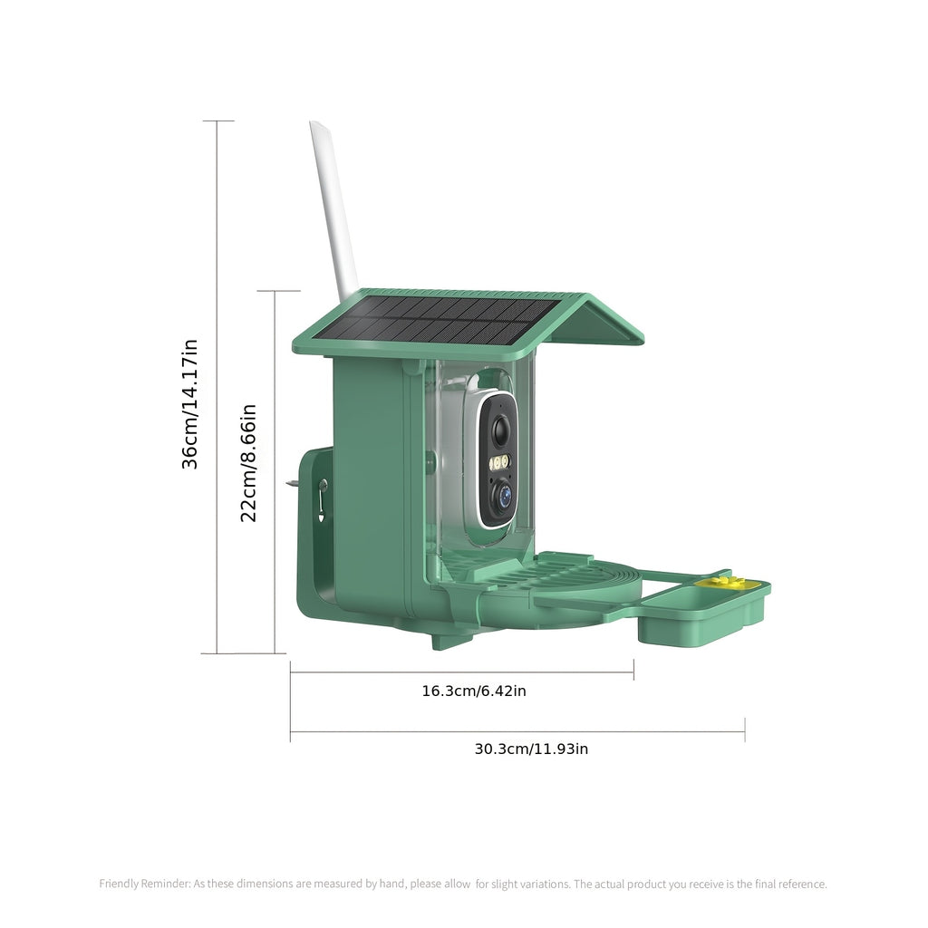 Smart Bird Feeder with Camera, Solar Powered 2K Live View with 4MP Lens, Motion Alerts and AI Bird Recognition for Backyard Bird Watching