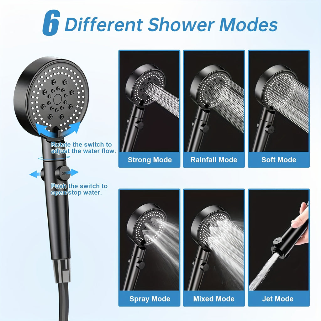 Portable Pet Shower with Temperature Display, 6000mAh Rechargeable Dog Bathing Set with Adjustable Spray and Detachable Shower Head for Home and Travel