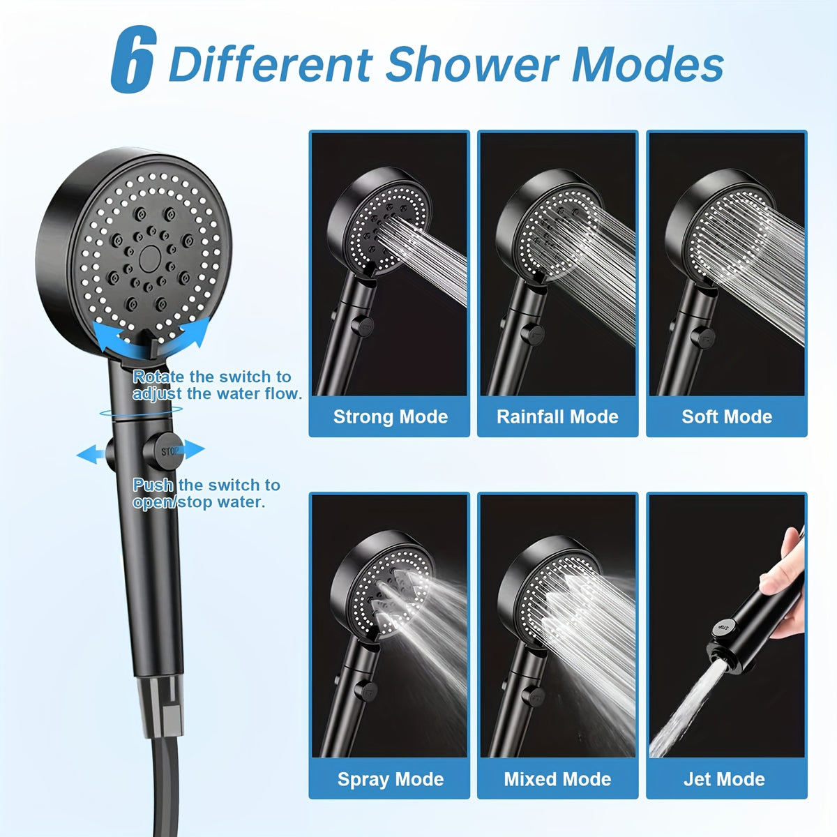 Portable Pet Shower with Temperature Display, 6000mAh Rechargeable Dog Bathing Set with Adjustable Spray and Detachable Shower Head for Home and Travel