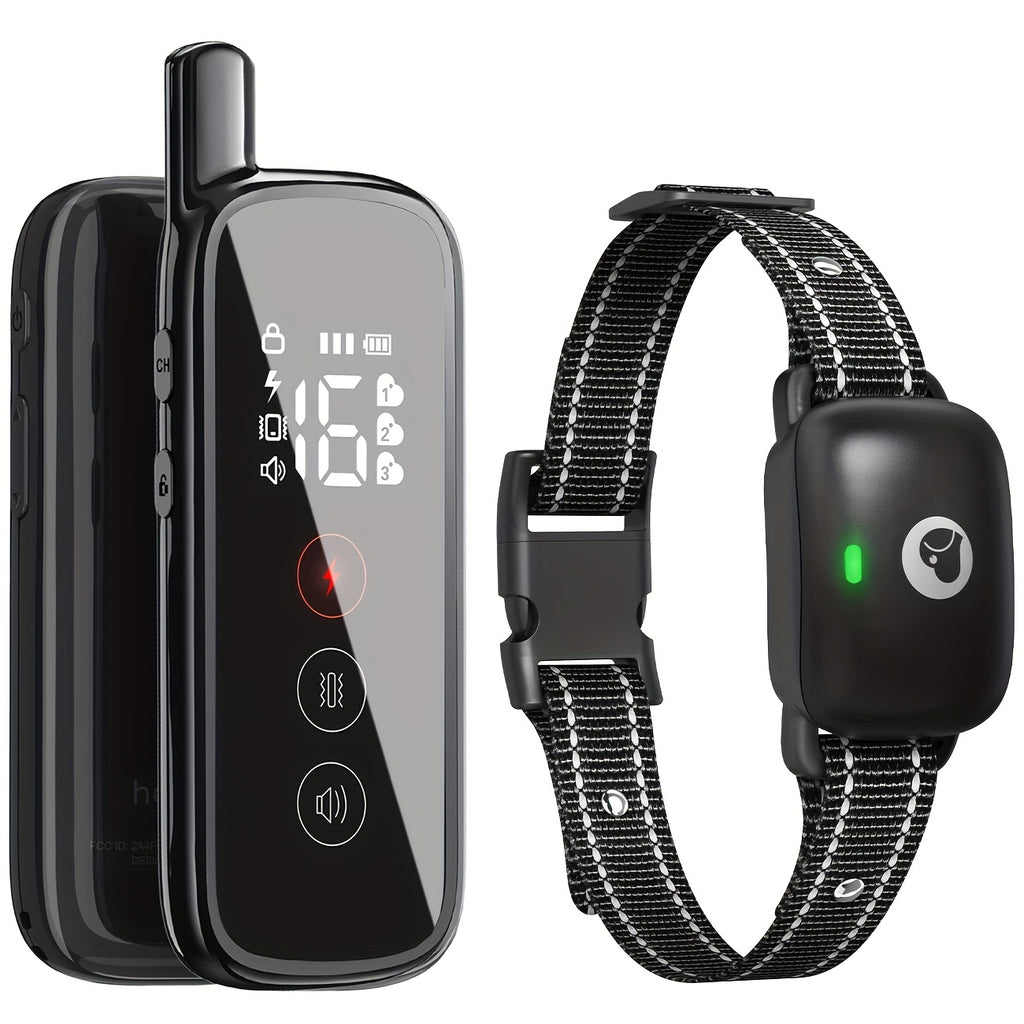 Dog Training Collar 1640ft with Remote, Black USB Rechargeable E Collar with Buzz, Vibration and Static Modes for Supervised Training, 1 to 3 Dog Options