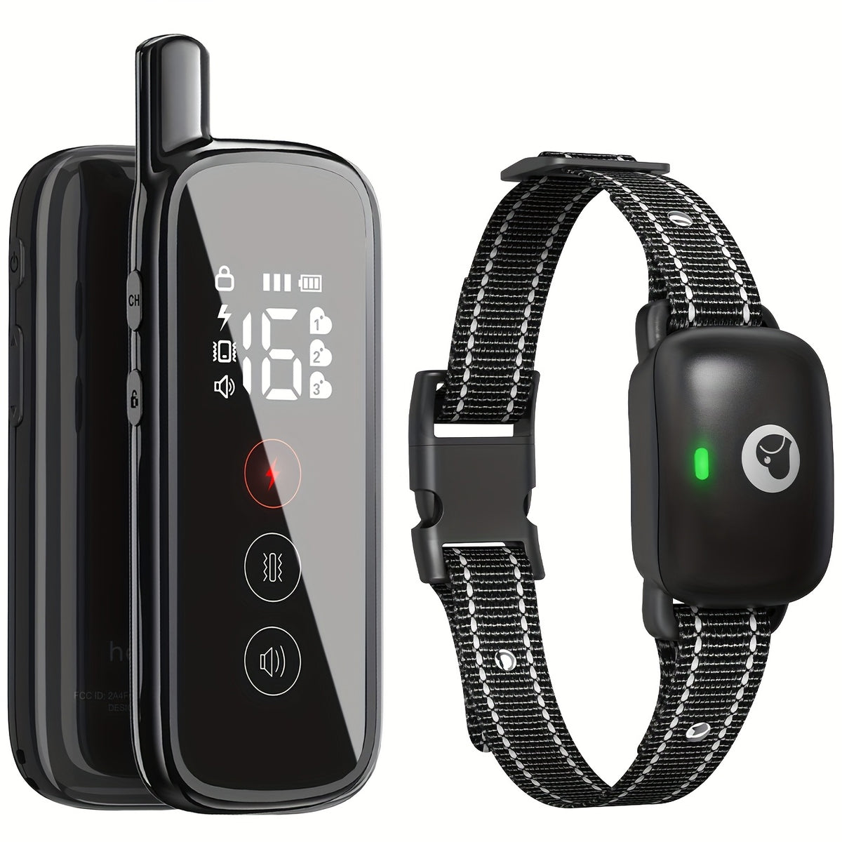 Dog Training Collar 1640ft with Remote, Black USB Rechargeable E Collar with Buzz, Vibration and Static Modes for Supervised Training, 1 to 3 Dog Options