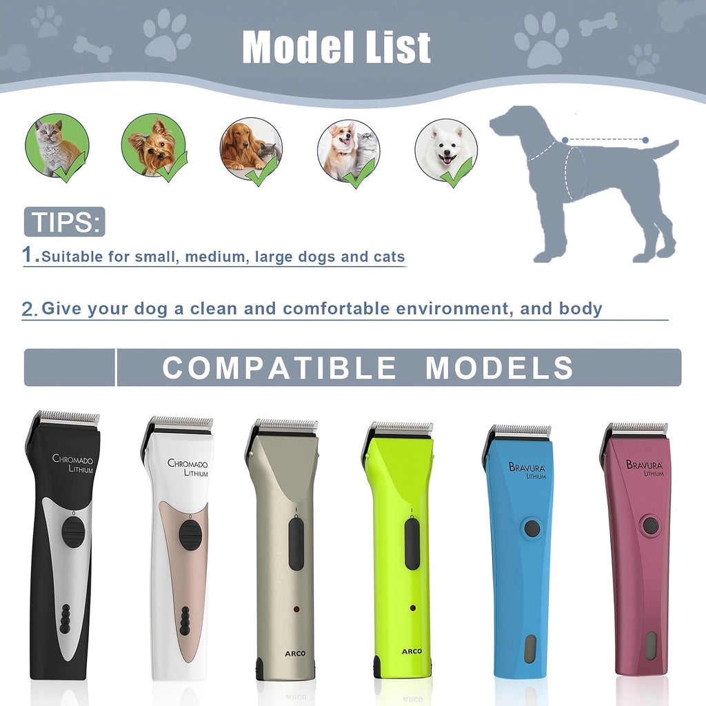 5-in-1 Dog Clipper Replacement Blades Compatible with Bravura, Chromado, Creativa and Figura Clippers, 1 or 3 Piece Grooming Blade Options