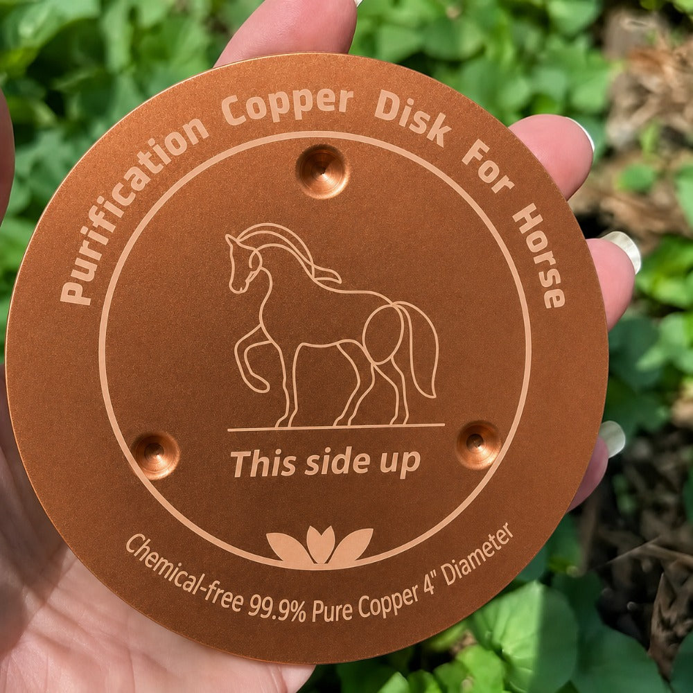 Horse Water Trough Copper Discs, 2-Pack 4-Inch Horse Pattern Inserts with Three-Point Support, Reusable Accessories for Compatible Drinking Containers
