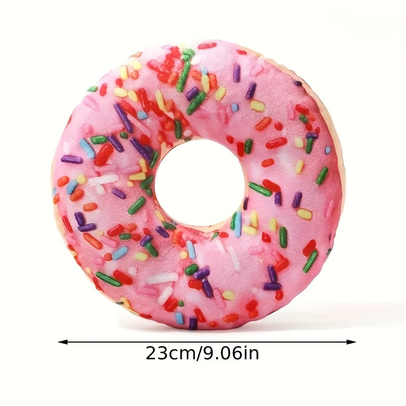 Food-Themed Squeaky Dog Toy in Soft Polyester Plush, Single Donut and Two-Pack Options for Supervised Gentle Play, Indoor Games and Dog Gifts