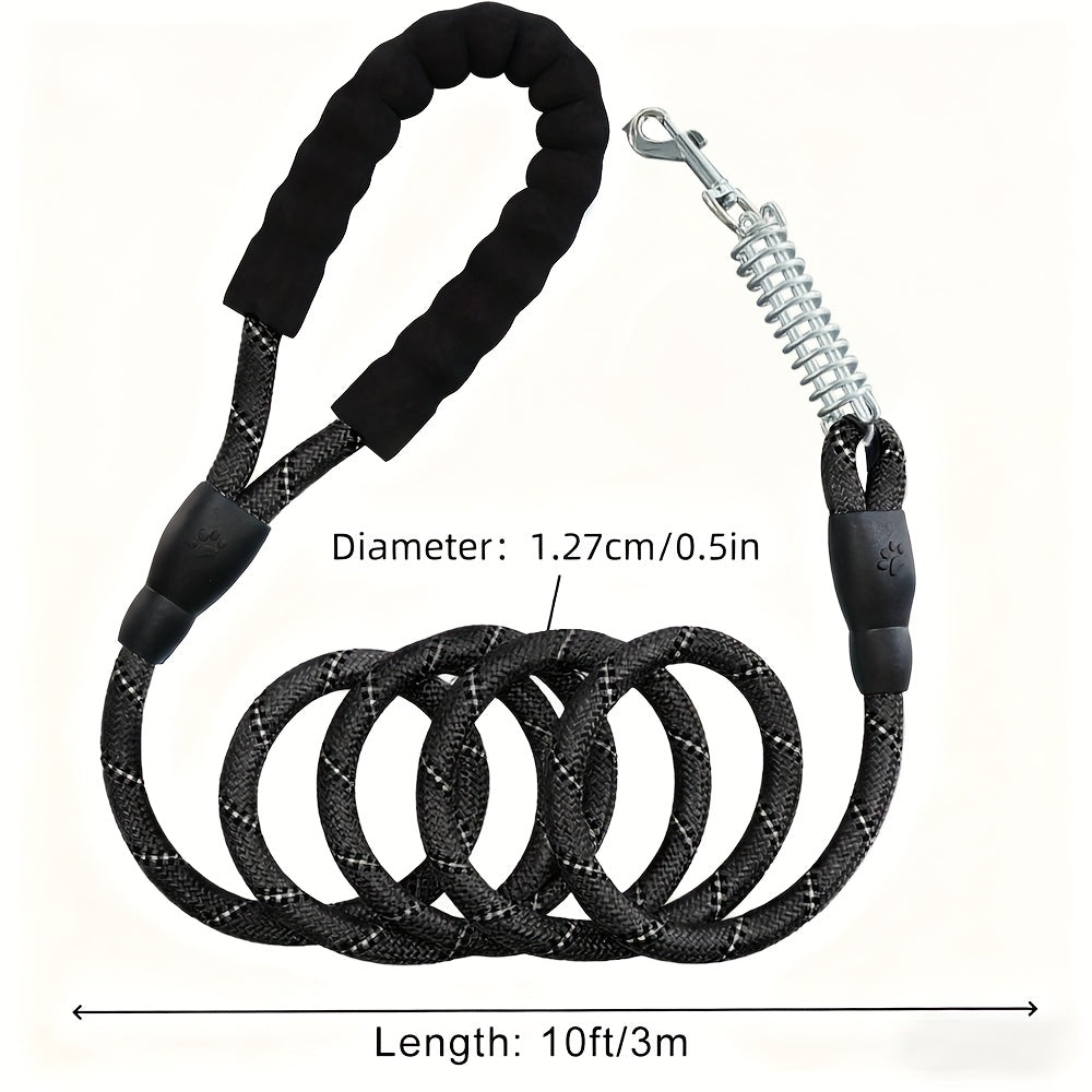 Braided Reflective Dog Leash for Daily Walks and Training, 1/2-Inch Rope Lead with 4, 5, 6, 10 and 15 Foot Options in Multiple Colors