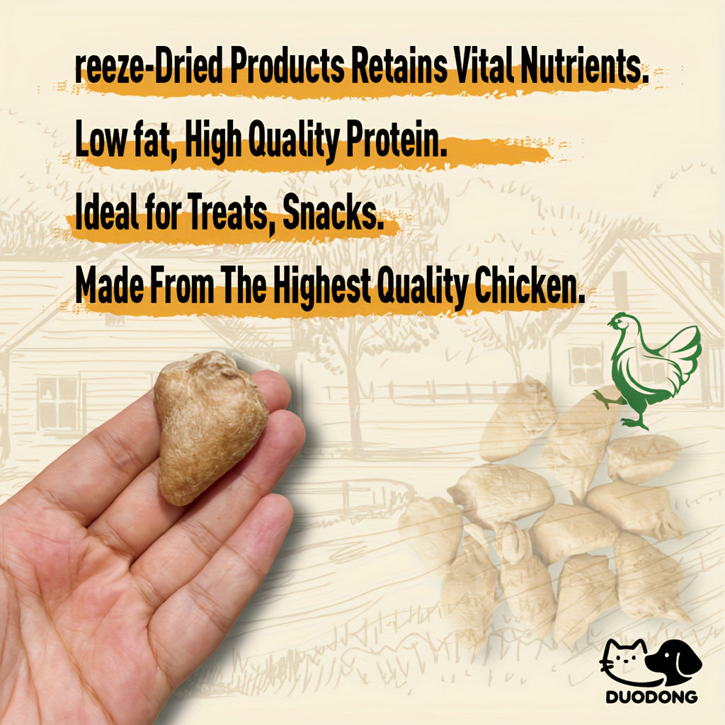 Freeze-Dried Chicken Hearts 300g for Cats and Dogs, Single-Ingredient Grain-Free Meat Treats for Training Rewards, Food Toppers and Snack Time