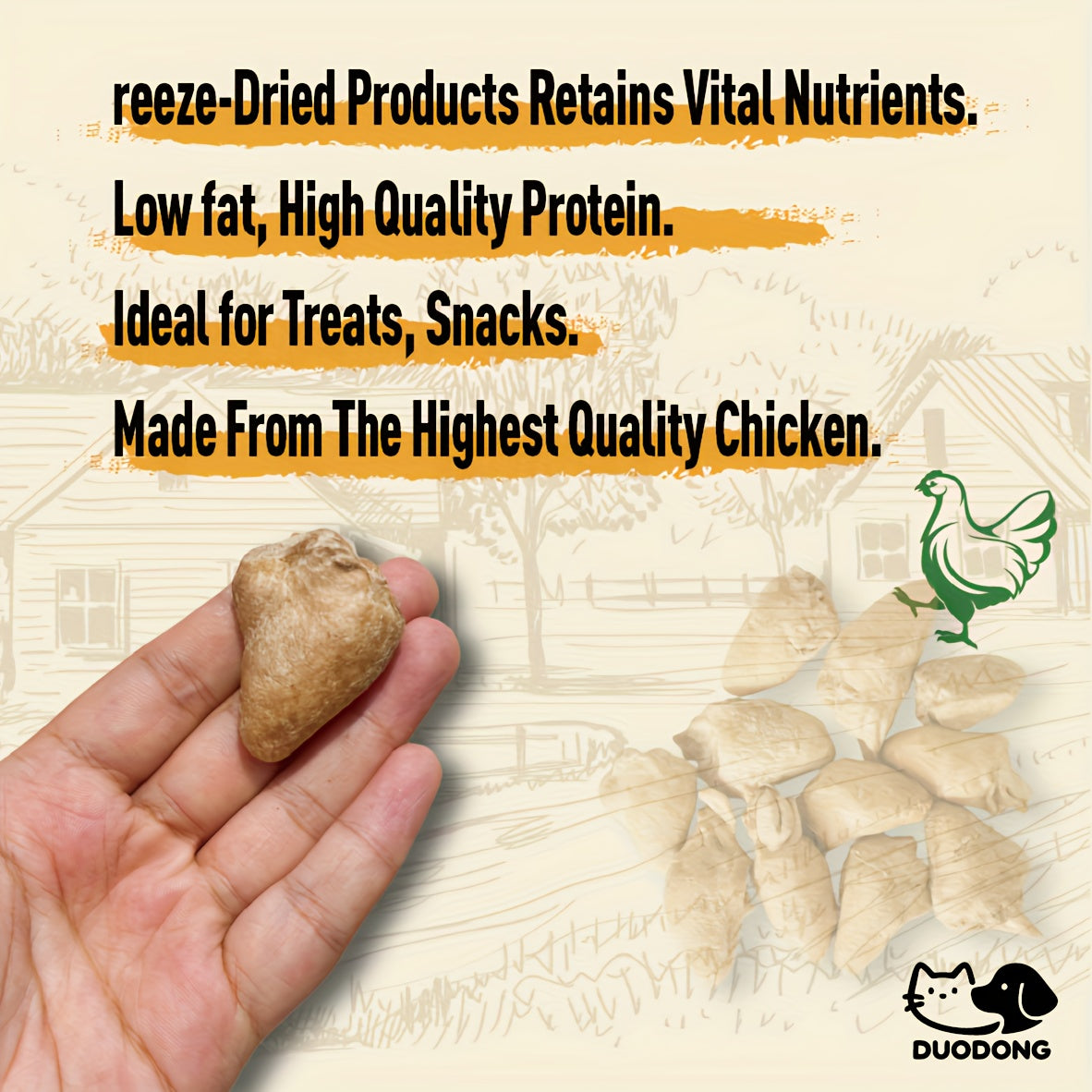 Freeze-Dried Chicken Hearts 300g for Cats and Dogs, Single-Ingredient Grain-Free Meat Treats for Training Rewards, Food Toppers and Snack Time