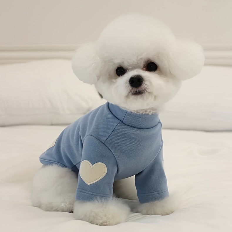 Dog Fleece Shirts 3 Pack for Small and Medium Dogs, Thin Heart-Style Two-Leg Base Layer Pet Clothes in Two Color Sets, Sizes S to XL for Everyday Outfits