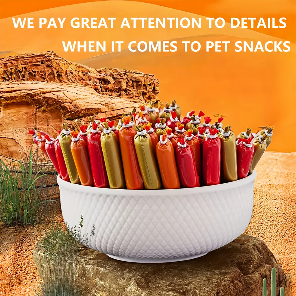 Chicken Flavor Dog Sausage Treats, Soft Snack Sticks in 16 or 32 Piece Options for Small Breed Dogs, Supervised Training Rewards and Treat Time