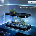 Rectangular Fish Tank with Lid and Plant Opening, Clear Aquarium Display in Large or M Model for Home, Office and Classroom Aquatic Decor