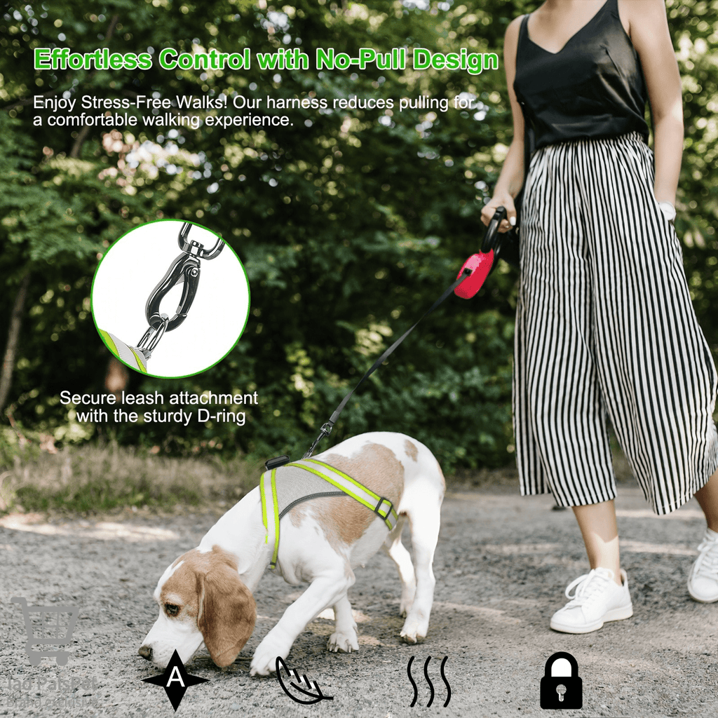 LED Dog Vest with 8 Lighting Modes, Rechargeable Mesh Light Up Walking Vest with Reflective Design and Changeable Color, XS to L